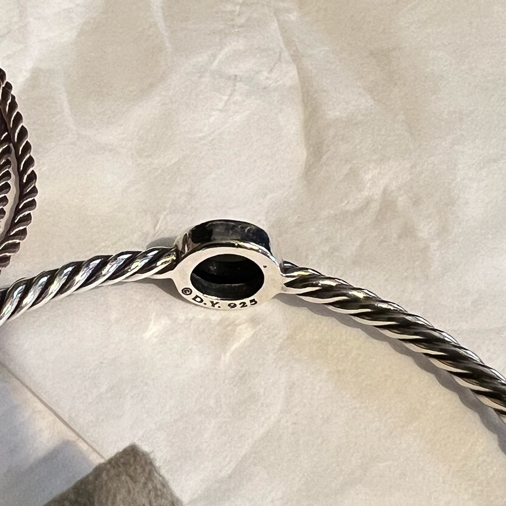 David Yurman 4 Station Black Onyx 10X9 mm Oval Renaissance Bangle - Picture 4 of 5